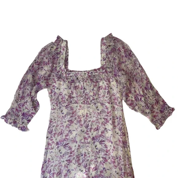 Love Shack Fancy Magenta Starlight Julio Silk Midi Dress Size XXS - Picture 5 of 13